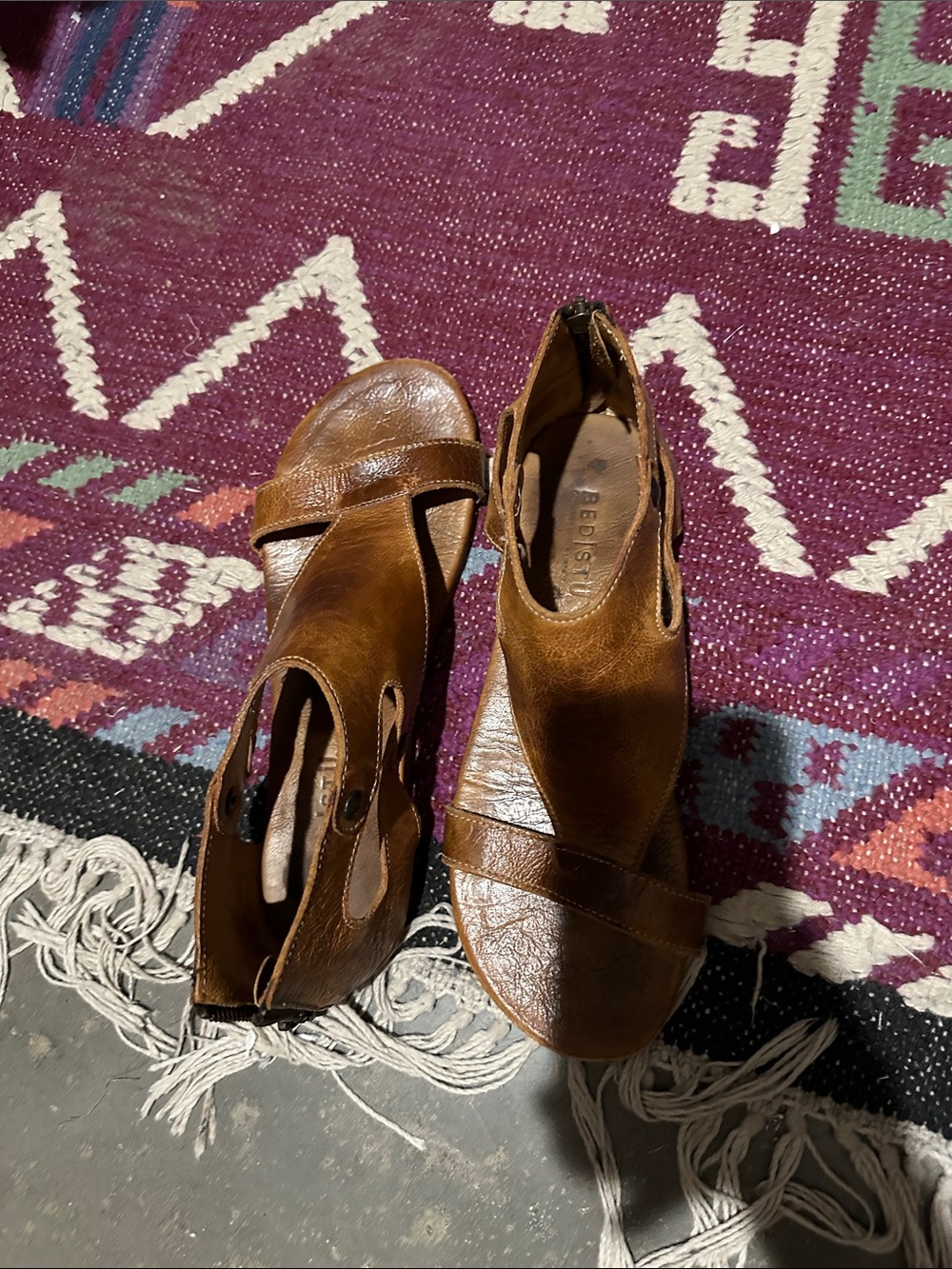 Bed Stu Brown Leather Open-Toe Women’s Sandals